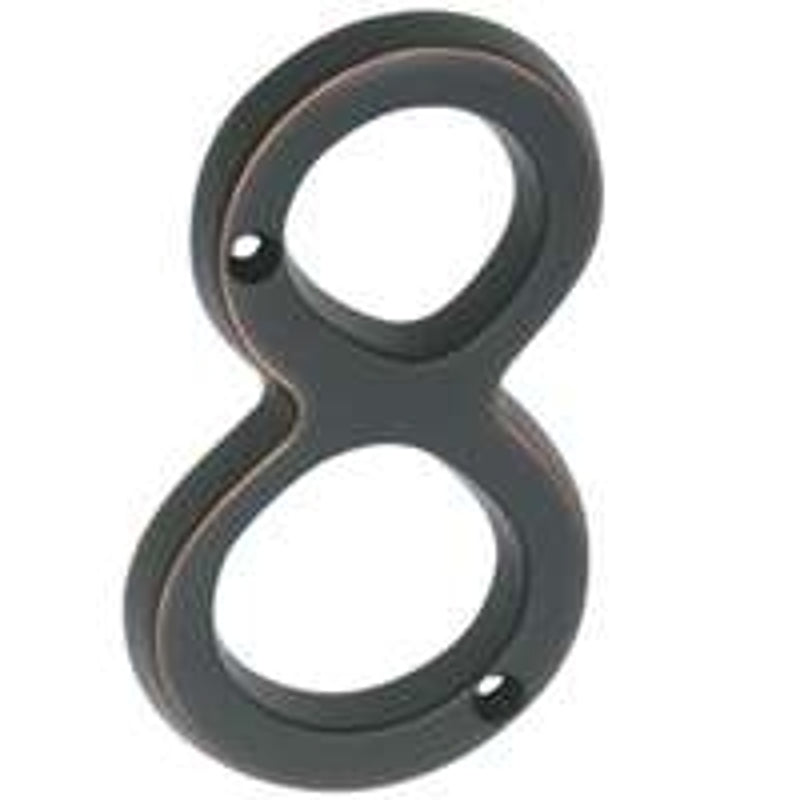 SCHLAGE BUILDERS HARDWARE Schlage SC2-3086-716 House Number, Character: 8, 4 in H Character, Bronze Character, Solid Brass HARDWARE & FARM SUPPLIES SCHLAGE BUILDERS HARDWARE