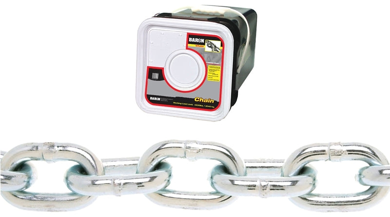 BARON Baron PC30316SP Proof Coil Chain, 3/16 in, 150 ft L, 30 Grade, Steel, Zinc HARDWARE & FARM SUPPLIES BARON