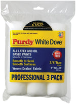 PURDY Purdy 14F863000 Roller Cover, 3/8 in Thick Nap, 9 in L, Dralon Fabric Cover PAINT PURDY