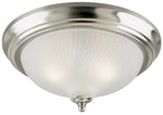 WESTINGHOUSE Westinghouse 6430500 Flush Mount Ceiling Fixture, Brushed Nickel Fixture, Frosted Swirl Shade, 2-Lamp ELECTRICAL WESTINGHOUSE