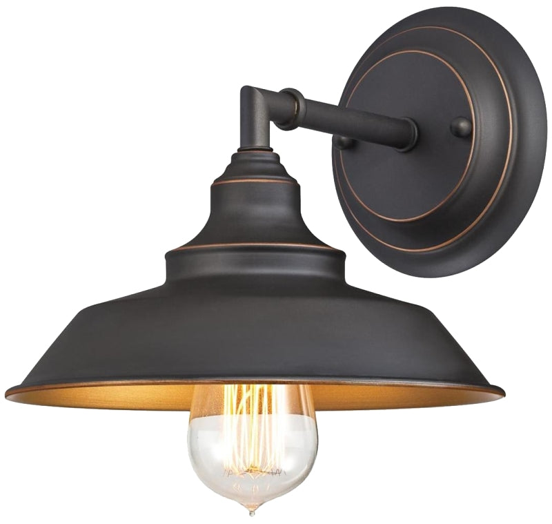WESTINGHOUSE Westinghouse Iron Hill Series 63448 Wall Fixture, 60 W, 1-Lamp, LED Lamp, Oil-Rubbed Bronze Fixture ELECTRICAL WESTINGHOUSE