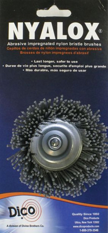 DICO PRODUCTS Dico 541-774-21/2 Wire Cup Brush, 2-1/2 in Dia, Nylon Bristle, 1/4 in Arbor/Shank AUTOMOTIVE DICO PRODUCTS