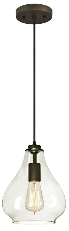 WESTINGHOUSE Westinghouse 6102600 Adjustable Mini Pendant, 1-Lamp, Oil-Rubbed Bronze Fixture, Clear Color ELECTRICAL WESTINGHOUSE