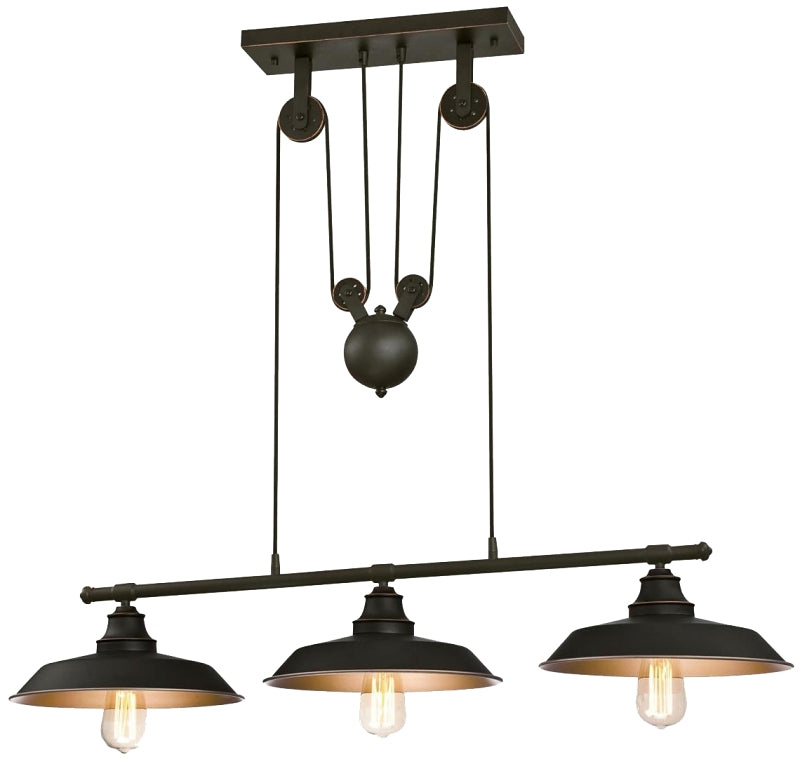 WESTINGHOUSE Westinghouse 6332500 Pulley Pendant Light, 3-Lamp, Oil-Rubbed Bronze Fixture ELECTRICAL WESTINGHOUSE