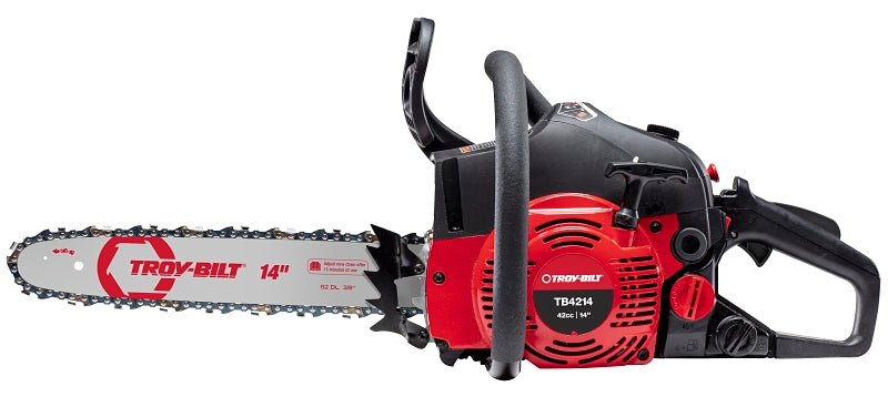 TROY-BILT Troy-Bilt 41AY4214766 Chainsaw, Gas, 42 cc Engine Displacement, 2-Stroke, Air Cooled, Full Crank Engine, 14 in L Bar OUTDOOR LIVING & POWER EQUIPMENT TROY-BILT