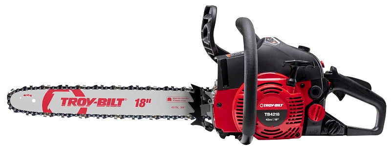 TROY-BILT Troy-Bilt 41AY4218766 Chainsaw, Gas, 42 cc Engine Displacement, 2-Stroke, Air-Cooled, Full Crank Engine, 18 in L Bar OUTDOOR LIVING & POWER EQUIPMENT TROY-BILT