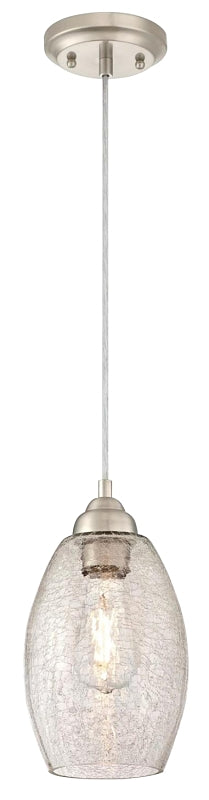 WESTINGHOUSE Westinghouse 61057 Mini Pendant, 120 V, 1-Lamp, Incandescent, LED Lamp, Metal Fixture, Brushed Nickel Fixture ELECTRICAL WESTINGHOUSE