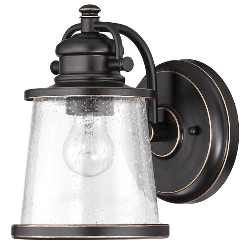 WESTINGHOUSE Westinghouse Emma Jane Series 6204000 Outdoor Wall Lantern, Steel Fixture, Amber Bronze Fixture ELECTRICAL WESTINGHOUSE