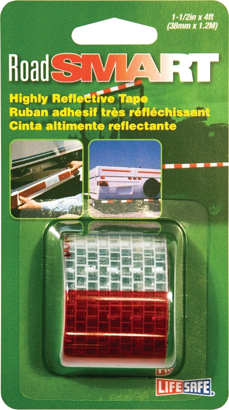 INCOM MANUFACTURING Incom RE800 Reflective Tape, 4 ft L, 1-1/2 in W, Red/Silver AUTOMOTIVE INCOM MANUFACTURING