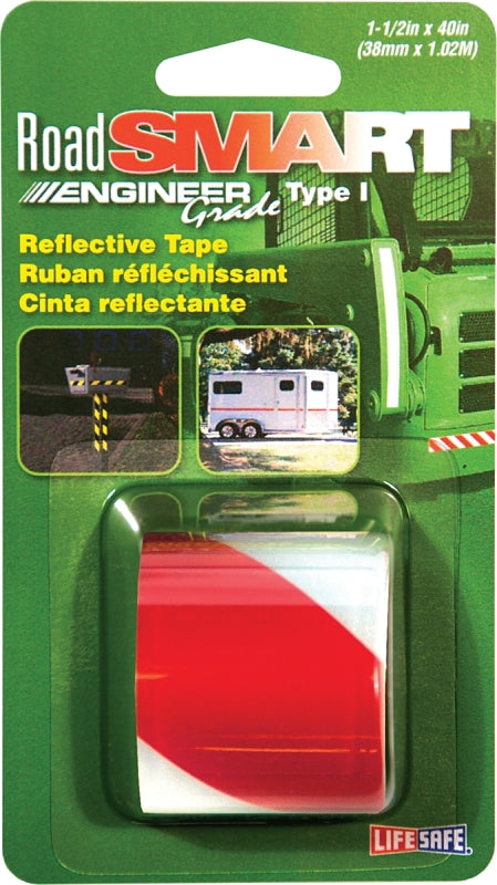 INCOM MANUFACTURING Incom RE821 Reflective Tape, 40 in L, 1-1/2 in W, Red/Silver AUTOMOTIVE INCOM MANUFACTURING