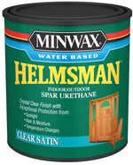 MINWAX Minwax Helmsman 630520444 Spar Varnish, Crystal Clear, Liquid, 1 qt, Can PAINT MINWAX