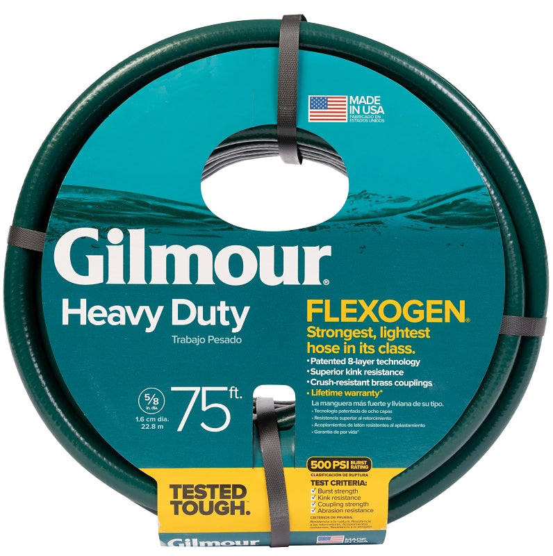GILMOUR MFG Gilmour 864751-1001 Garden Hose, 5/8 in, 75 ft L, Green, Vinyl
