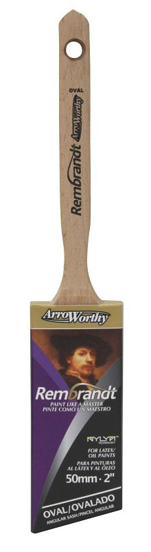 ARROWORTHY Arroworthy 6420 Paint Brush, 2-1/2 in W, Angular, Semi-Oval Brush, 2-7/8 in L Bristle, Polyester Bristle