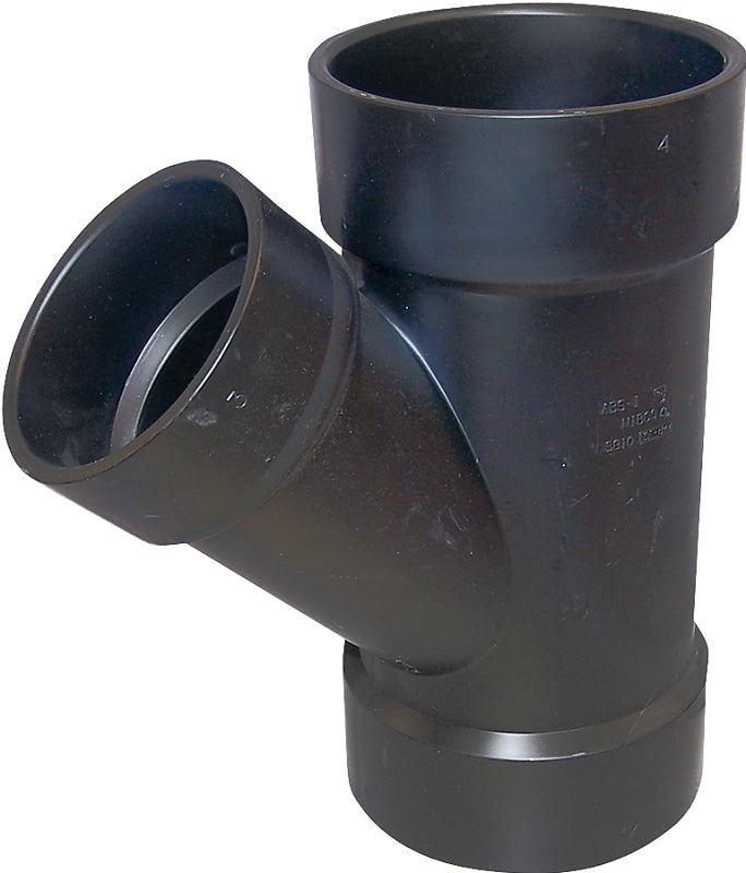IPEX USA LLC-CANPLAS Canplas 102328LBC Reducing Pipe Wye, 4 x 4 x 2 in, Hub, ABS, Black LAWN & GARDEN IPEX USA LLC-CANPLAS