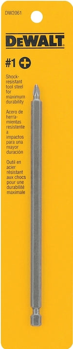 DEWALT DEWALT DW2061 Power Bit, #1 Drive, Phillips Drive, 1/4 in Shank, Hex Shank, 6 in L, Tool Steel TOOLS DEWALT