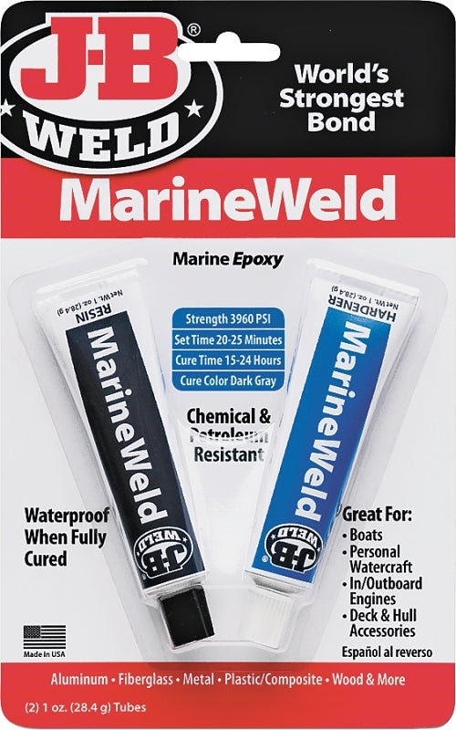 J-B WELD J-B Weld 8272 Cold Weld Epoxy, Dark Gray, Solid, 2 oz Tube, Compositions: Bisphenol A- Epichlorhydrin