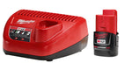 MILWAUKEE Milwaukee 48-59-2420 Battery/Charger Starter Kit, 12 V Battery, 2 Ah TOOLS MILWAUKEE
