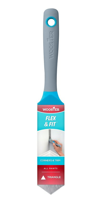 WOOSTER BRUSH Wooster Flex and Fit Series 8710 Chalk Paint Brush, 1-1/4 in W, Triangular Brush, 2-1/2 in L Bristle, Polyester Bristle PAINT WOOSTER BRUSH