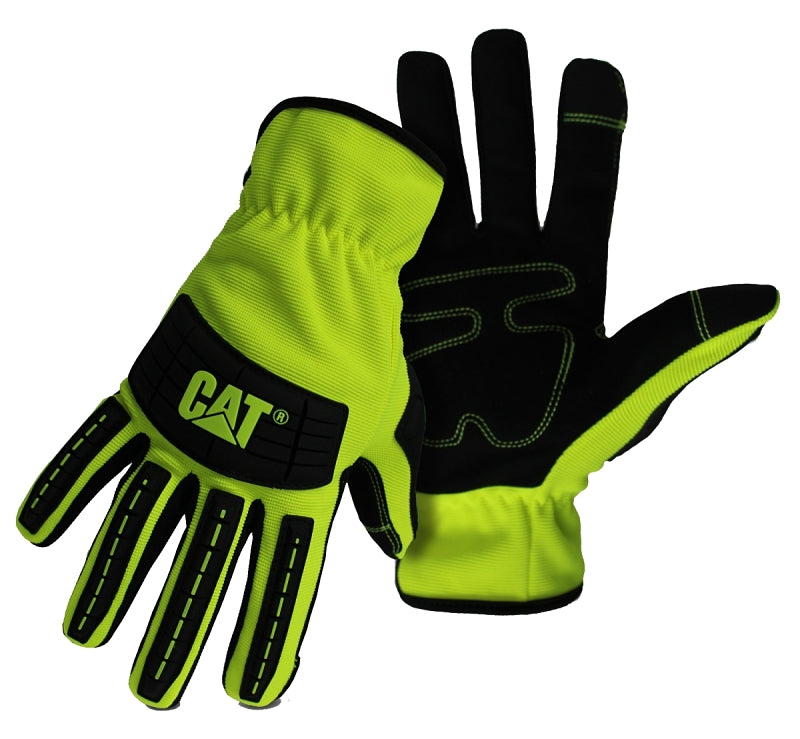 BOSS MFG Cat CAT012250M Utility Gloves, Men's, M, Open Cuff, Spandex, Green