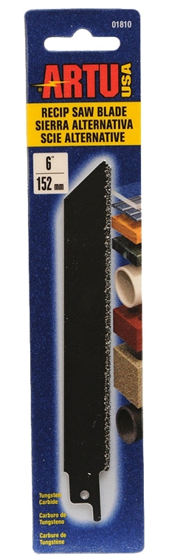 ARTU ARTU 01810 Reciprocating Saw Blade, 6 in L, Tungsten Carbide Cutting Edge