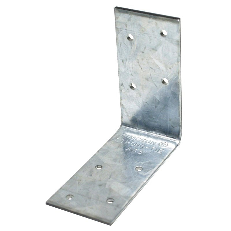 SIMPSON STRONG-TIE Simpson Strong-Tie A33 Angle, 3 in W, 3 in D, 1-1/2 in H, Steel, Galvanized/Zinc
