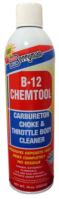 BERRYMAN PRODUCTS Berryman B-12 Chemtool 0117C Throttle Body Cleaner, 16 oz, Liquid AUTOMOTIVE BERRYMAN PRODUCTS