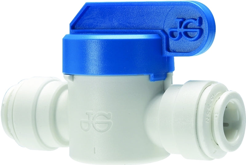 SHARKBITE John Guest PPSV040808WP Shut-Off Valve, 1/4 in Connection, Tube, 150 psi Pressure, Polypropylene Body