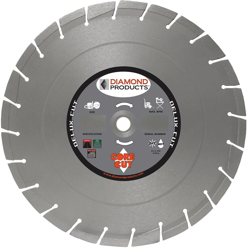 DIAMOND PRODUCTS Diamond Products 50537 Blade, 14 in Dia, 1 in Arbor, Sintered Rim