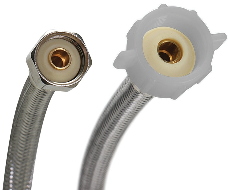 FLUIDMASTER Fluidmaster B4T16 Toilet Connector, 16 in L, 1/2 in Inlet, FIP Inlet, 7/8 in Outlet, Ballcock Outlet