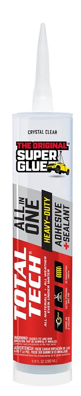 THE ORIGINAL SUPER GLUE The Original Super Glue 11711002 Construction Adhesive, Clear, 9.8 oz, Cartridge