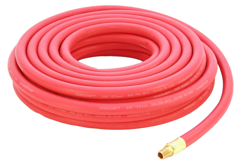 ABBOTT RUBBER Abbott Rubber 1010-03825-50-4MM Air Hose, 3/8 in ID, 50 ft L, MNPT, 250 psi Pressure, EPDM Rubber, Red