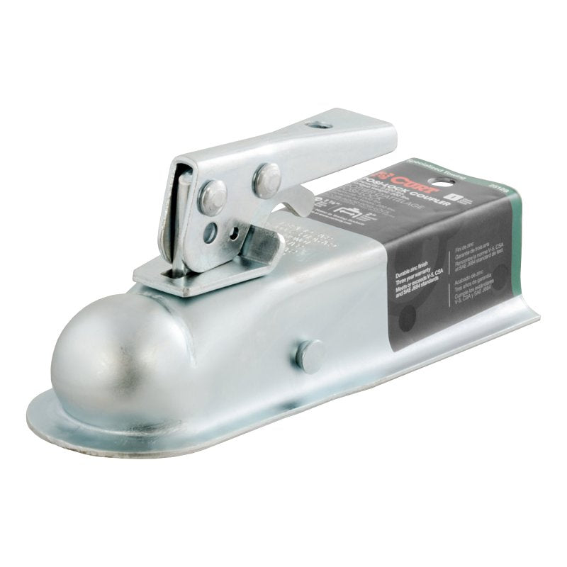 CURT Curt 25128 Trailer Coupler, 2000 lb, 1-7/8 in Ball, Zinc