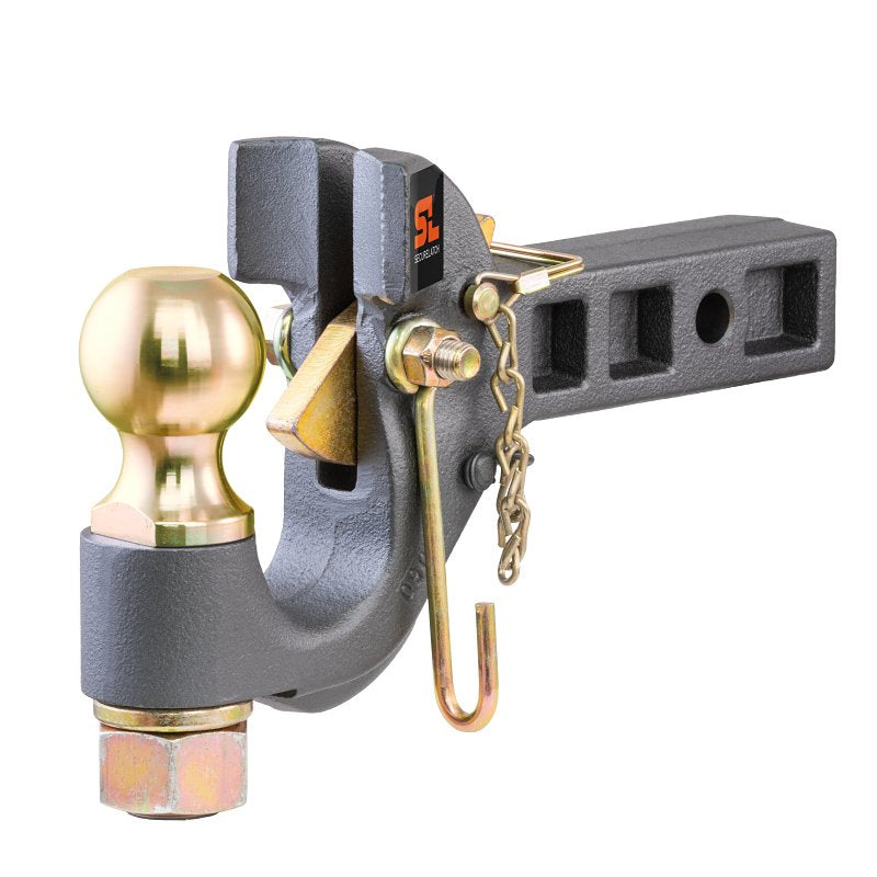 CURT Curt 48406 SecureLatch Receiver Mount Ball and Pintle Hitch, 2-5/16 in Dia Hitch Ball, Carbon Steel AUTOMOTIVE CURT