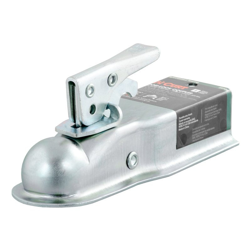 CURT Curt 25105 Trailer Coupler, 2000 lb, 1-7/8 in Ball, Zinc
