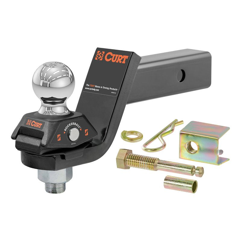 CURT Curt RockerBall Series 45143 Cushion Hitch Kit, 3 in Drop, Class 3, 4, 5 Hitch, 2 in Dia Hitch Ball, Steel, 1/PK AUTOMOTIVE CURT