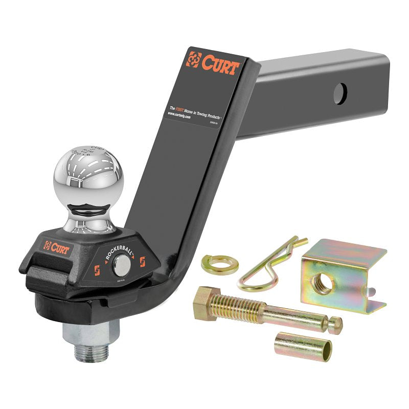 CURT Curt RockerBall Series 45144 Cushion Hitch Kit, 5 in Drop, Class 3, 4, 5 Hitch, 2 in Dia Hitch Ball, Steel, 1/PK AUTOMOTIVE CURT