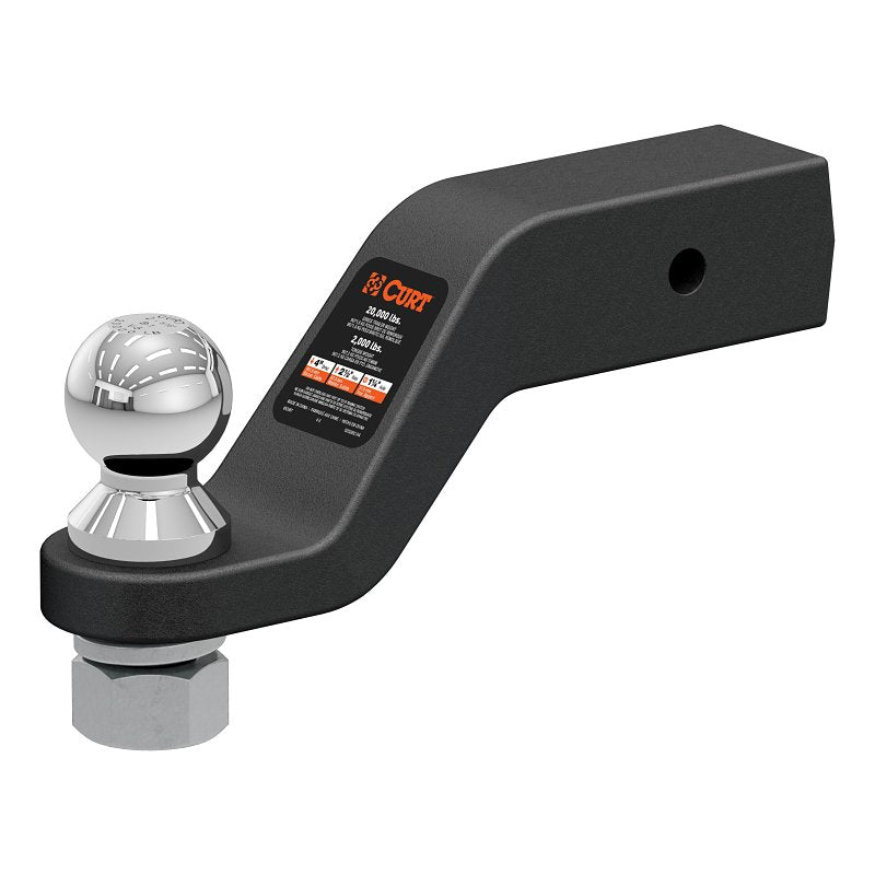 CURT Curt 45372 Loaded Ball Mount, 4 in Drop, 2-5/16 in Dia Hitch Ball, Steel, Powder-Coated, 1/PK AUTOMOTIVE CURT