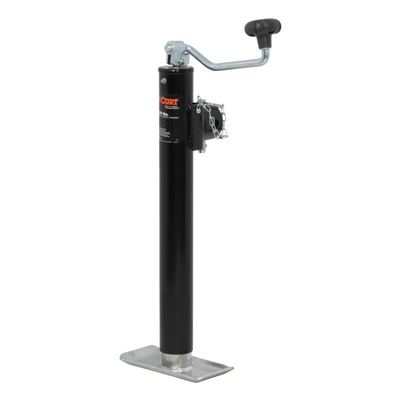 CURT Curt 28356 Pipe-Mount Swivel Jack, 3000 lb Lifting, 15 in Max Lift H, 31-1/2 in OAH, Composite AUTOMOTIVE CURT