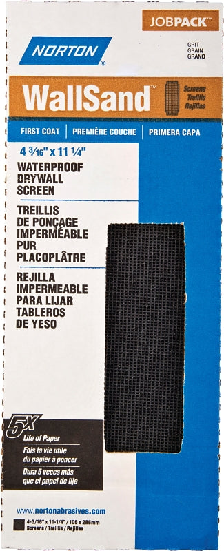 NORTON Norton WallSand 2302 Sandscreen, 11-1/4 in L, 4-3/16 in W, 100 Grit, Medium, Silicon Carbide Abrasive