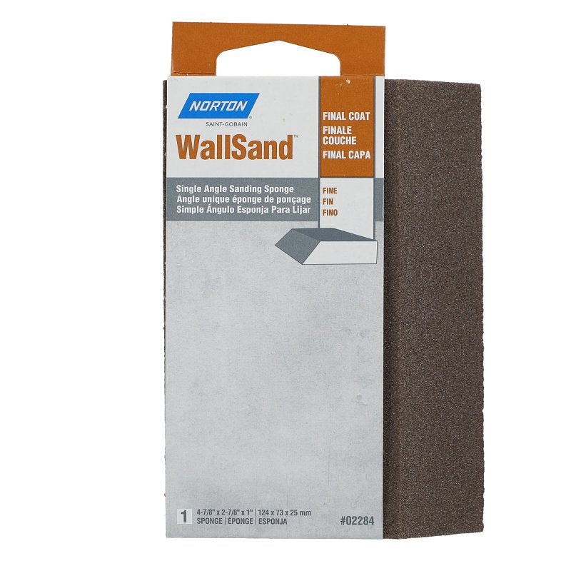 NORTON Norton WallSand 02284 Sanding Sponge, 4-7/8 in L, 2-7/8 in W, Fine BUILDING MATERIALS NORTON