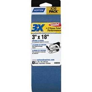 NORTON Norton 49259 Sanding Belt, 3 in W, 18 in L, Zirconia Aluminum Abrasive, 50 Grit, Coarse TOOLS NORTON