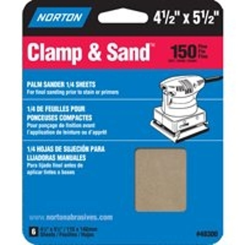 NORTON Norton 48300 Multi-Stand Sheet, 4-1/2 in W, 5-1/2 in L, 150 Grit, Fine, Aluminum Oxide Abrasive, Paper Backing TOOLS NORTON