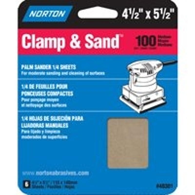 NORTON Norton 48301 Multi-Stand Sheet, 4-1/2 in W, 5-1/2 in L, 100 Grit, Medium, Aluminum Oxide Abrasive, Paper Backing TOOLS NORTON