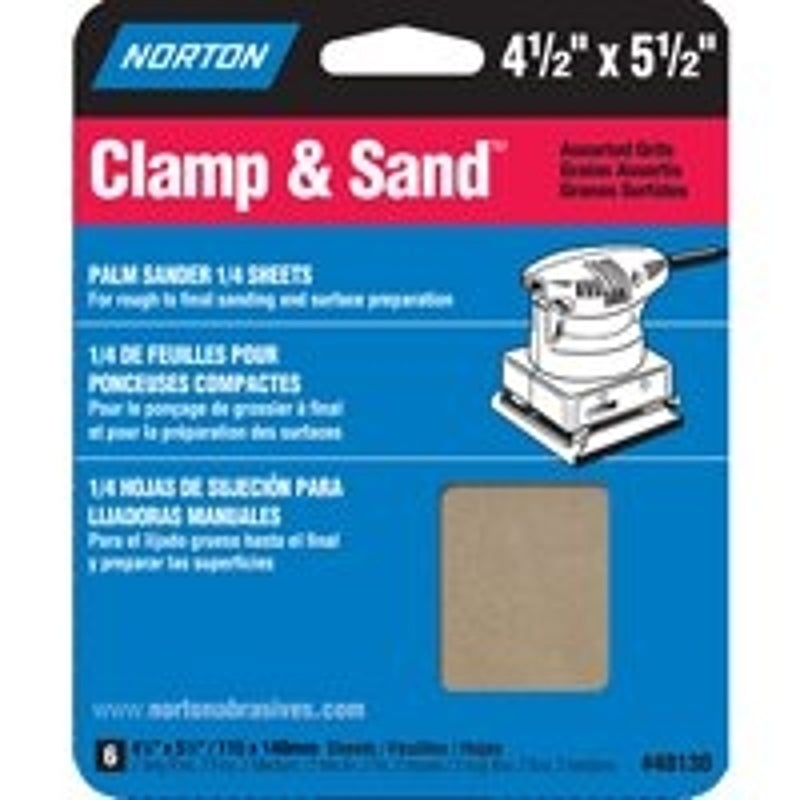 NORTON Norton 48130 Multi-Stand Sheet, 4-1/2 in W, 5-1/2 in L, 100, 150, 220 Grit, Fine/Medium/Very Fine, Paper Backing TOOLS NORTON