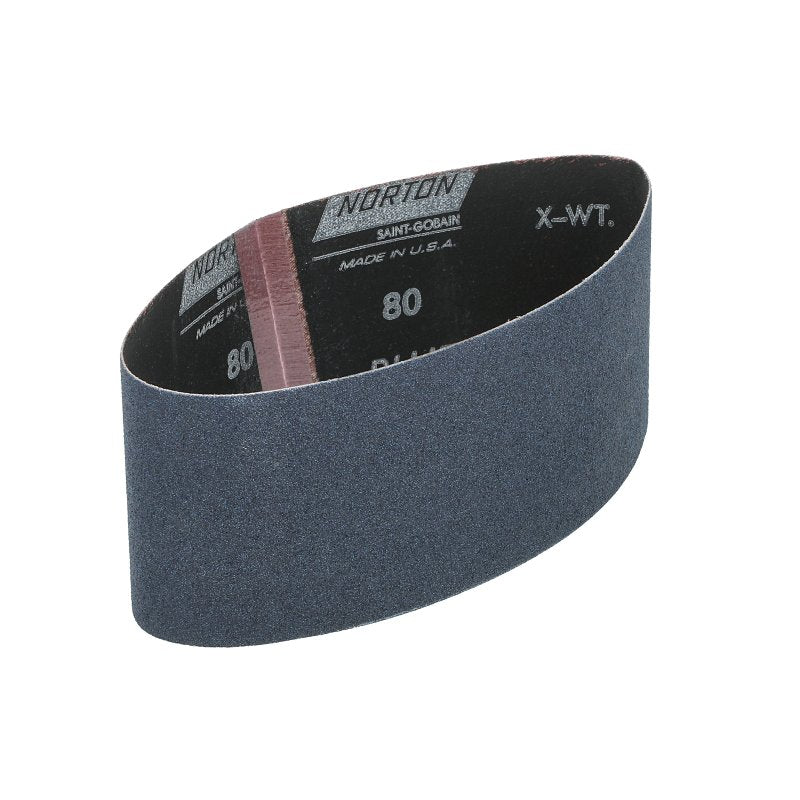 NORTON Norton 02230 Sanding Belt, 3 in W, 18 in L, 80 Grit, Medium, Zirconia Aluminum Abrasive