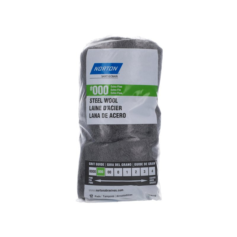 NORTON Norton 07660768113 Abrasive Wool, 2-1/2 in L, 4 in W, 000 Grit, Extra Fine PAINT NORTON