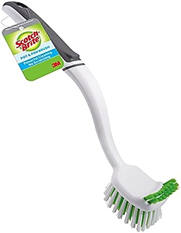 SCOTCH-BRITE Scotch-Brite 496 Cleaning Brush, 12 in OAL, Green/White CLEANING & JANITORIAL SUPPLIES SCOTCH-BRITE