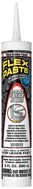 FLEX SEAL Flex Paste PFSWHTR10 Rubberized Adhesive, White, 9 oz, Cartridge HOUSEWARES FLEX SEAL