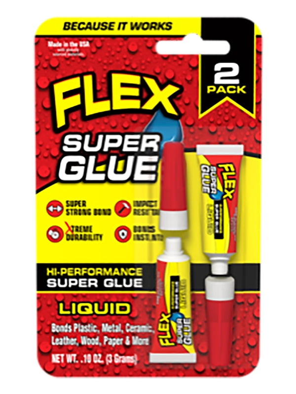 FLEX SEAL Flex Seal SGLIQ2X3 High Performance Super Glue, Liquid, Clear, 6 g Tube