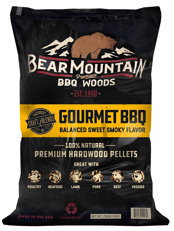BEAR MOUNTAIN Bear Mountain Craft Blends FK90 Series BBQ Pellet, Gourmet, 20 in L, Wood, 20 lb Bag